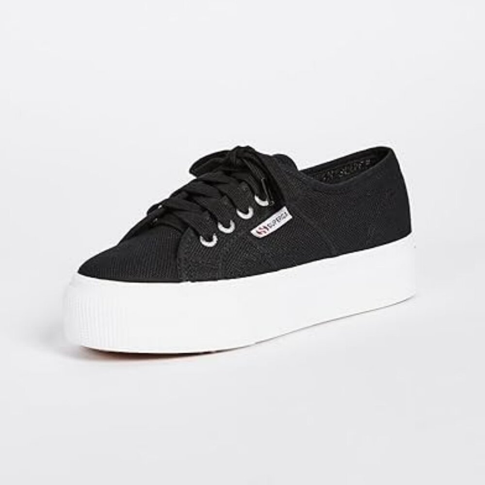 Superga Women's 2790a Cotw Fashion Sneaker - Black/White, Size 7
